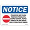 Signmission OSHA Notice Sign, 3.5" Height, Please Do Not Flush Feminine Sign With Symbol, Landscape, 10PK OS-NS-D-35-L-17380-10PK - alternate 1